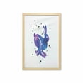 thumbnail image 1 of Celestial Wall Art with Frame, Heavenly Galaxy Rabbit Silhouette with Constellation, Printed Fabric Poster for Bathroom Living Room, 23" x 35", Royal Blue Fuchsia, by Ambesonne, 1 of 2
