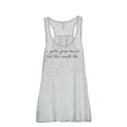 thumbnail image 1 of Thread Tank I Gotta A Good Heart But This Mouth Tho Women's Sleeveless Flowy Racerback Tank Top Sport Grey X-Large, 1 of 5