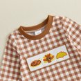 thumbnail image 6 of Cjfdfy Newborn Baby Girl Boy Thanksgiving Outfit Turkey Embroidery Plaid Print Long Sleeve Romper Fall Holiday Outfit Infant Cute My First Thanksgiving Fall Winter Clothes 0-18M, 6 of 9
