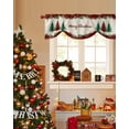 thumbnail image 4 of Merry Christmas Tree Tie Up Valances Curtain, Red Plaid Xmas Garland Vintage Linen Adjustable Rod Pocket Short Window Treatment Tie Up Curtains Valances for Kitchen Living Room Bathroom 60x18 Inches, 4 of 9