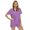 Purple, variant on Two Piece Outfits for Women Casual Shorts Set Short Sleeve S-XXL - Womens Pajama Set with Short Sleeve Button-up Shirt and Shorts