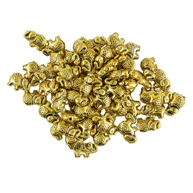 50 Uds de oro /bronce/cobre espaciador DIY Hugo Elefante perlas