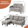 thumbnail image 6 of Soscana Living Room Furniture Set Sectional Sofa Couch with Storage Ottoman and Loveseat,for Home Apartment Office Studio,Light Gray, 6 of 7