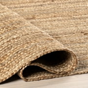 nuLOOM Rigo Hand Woven Farmhouse Jute Area Rug, 5 x 8, Natural