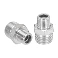 thumbnail image 4 of 1/8 to 1/4 Air Brush Hose Adapter, 1PCS 1/8" BSP Male to 1/4" BSP Male Fitting Conversion Adapter Nipple Metal Connector, 4 of 5