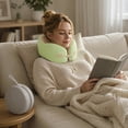 thumbnail image 6 of Memory Foam Travel Neck Pillow Adjustable Drawstring Support Head Rest Breathable Neck Cushion For Airplane Car Office(Green-23Cm), 6 of 7
