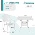 thumbnail image 4 of Meetwarm 5 Cast Aluminum All-Weather Outdoor Conversation Sets with Table and WhiteChairs, 4 of 8