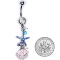 thumbnail image 5 of Body Candy Womens 14G 316L Steel Navel Ring Piercing Ocean Treasure Nautical Dangle Belly Button Ring, 5 of 5