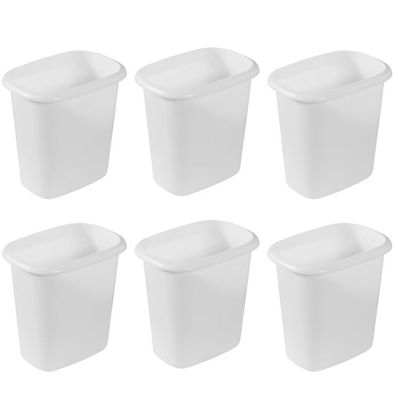 Rubbermaid 6 Quart Bedroom, Bathroom, and Office Trash Can (6 Pack)