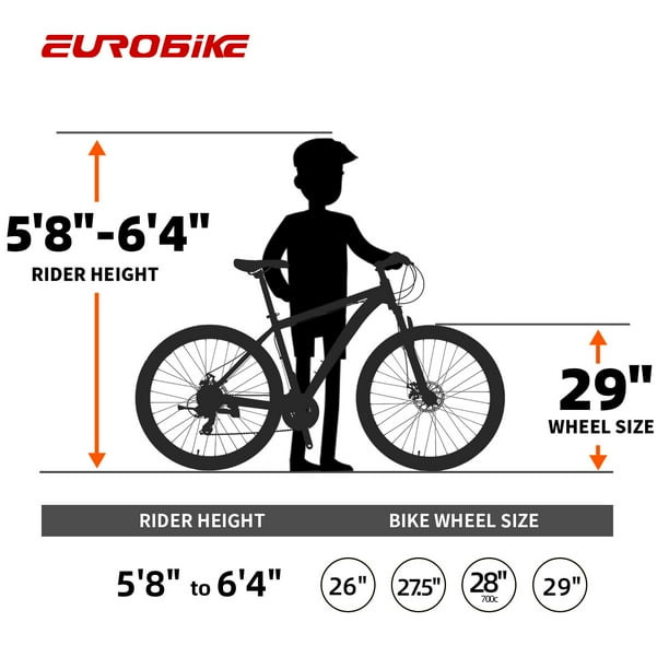 EUROBIKE KTX3 29 Mountain Bike 21 Speed Front Suspension Bicycle