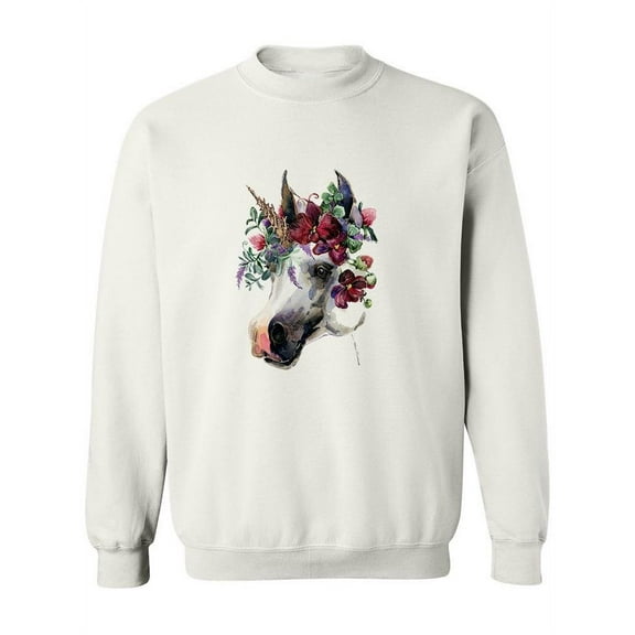 Unicorn Flower Design Sweatshirt Women -Image by Shutterstock, Female 5X-Large