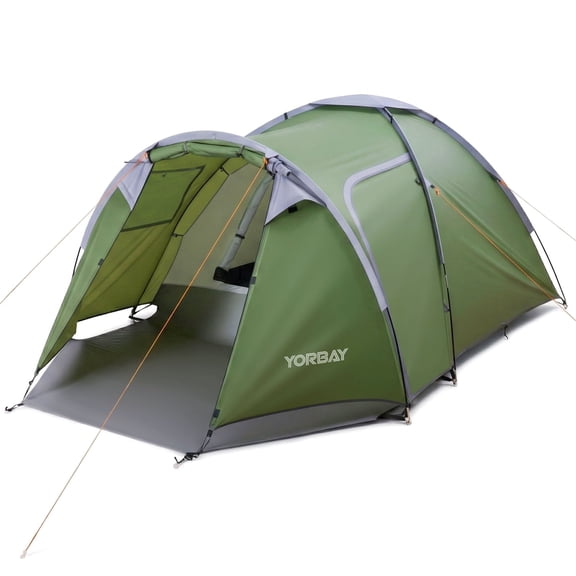 Enogets Family 4-Person Camping Tent with Porch, Waterproof UV-Resistant, Easy Setup & Ventilated Design for Outdoor Travel