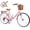 Pink, variant on STICCIO 26 inch Women's Beach Cruiser Bike, 7-Speed Shimano Womens Bicycle Step-Through Frame, Dual V-Brakes Rear Rack Fenders for Adult City Riding