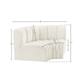 thumbnail image 3 of Meridian Furniture Arc Cream Velvet Modular Sectional, 3 of 9