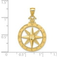 thumbnail image 3 of Finest Gold 14K Yellow Gold Diamond-Cut Polished Compass Pendant, 3 of 3