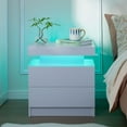 thumbnail image 3 of Nightstand Set of 2 LED Nightstand with 2 Drawers,Night Stand Set 2 with LED Light,Bedside Table with Drawers for Bedroom,White, 3 of 9