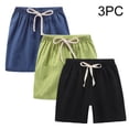 thumbnail image 4 of YunPes 3Pack Shorts for Toddler Boy Pull on Short Cotton Linen Elastic Waistband Boys Summer Active Shorts Pockets Drawstring Pants, 4 of 4