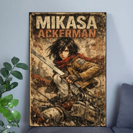 Mikasa Ackerman Poster Anime Poster Otaku/Birthday Gift Poster Size 24''x36'' Googate