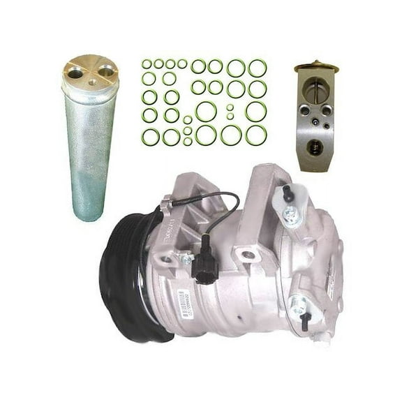 A/C Compressor Kit - with Compressor, Accumulator / Drier, Front Expansion Valve, and O-ring Seal Kit - Compatible with 2002 - 2006 Nissan Altima 2.5L 4-Cylinder 2003 2004 2005
