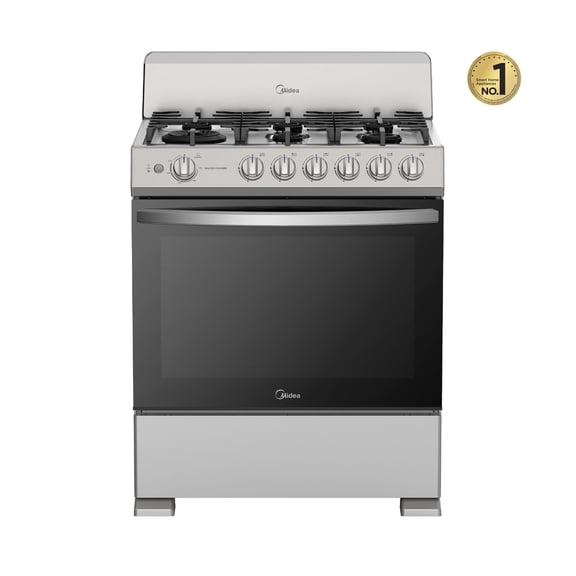 Estufa de piso Midea con copete 30¨ MASTER COOK Plus Silver