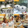 thumbnail image 2 of Ktaxon 2 Pack Chafing Dish for Buffet with Lid Holder, 5 Quart Stainless Steel Buffet Set, Round Chafers and Warmers Sets for Party, Catering, Wedding, Banquet, Graduation, 2 of 7