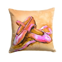 Ballet Shoes Brown and Pink Fabric Decorative Pillow
