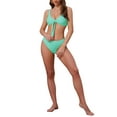 thumbnail image 2 of INSPIRE CHIC Women's Lace Up Decoration Push Up Bikini Sets 2 Piece Wide Strap Top Triangle Bottom Swimwear Bathing Suits X-Large Mint Green, 2 of 5