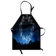thumbnail image 1 of Astrology Apron Sketchy Zodiacal Sign Dots in Ombre Night Dark Sky in Forest Art Print, Unisex Kitchen Bib Apron with Adjustable Neck for Cooking Baking Gardening, Dark Blue and White, by Ambesonne, 1 of 3