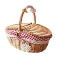 thumbnail image 4 of Wicker Picnic Basket Practical Storage Basket for Parties Outdoor Sandwiches Medium, 4 of 9