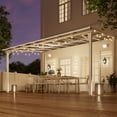 thumbnail image 3 of MEISSALIVVE 10' x 14' Hardtop Wall Mounted Gazebo Pergola, Lean-to Metal Awning with Sloped Roof, Outdoor Shelter for Patio, Deck, Backyard, White, 3 of 10