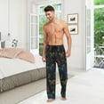 thumbnail image 2 of Men's Pajama Pants with Pockets Sleepwear Lounge Pants Stretch Casual Rainbow Butterfly Black, 2 of 6