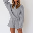 thumbnail image 3 of Camisa casual de algodón de manga larga para mujer conjunto de pantalones cuello redondo ajuste holgado traje deportivo FLhrweasw Nuevo, 3 of 7