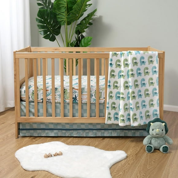 Juego de ropa de cama para cuna The Peanutshell Dinosaur para niños, 3 piezas