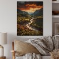 thumbnail image 2 of Designart "Texas Sunset Ultra-Wide Angle horizon II" Texas Print on Natural Pine Wood, 2 of 5