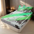 thumbnail image 3 of Erosebridal Green Brush Strokes Zipper Full Size Comforter Sets with Fitted Sheet and 2 Pillowcases, Grunge Watercolor Zipper Bedding Set, Reversible, 3 of 7