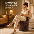thumbnail image 4 of Casa Pura Furniture Swivel Accent Chair with Storage, Round Upholstered Barrel Chair with Foldable Backrest, Brown Leopard, 4 of 7