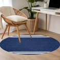 thumbnail image 4 of Navy Blue Striped Round Area Rug 3 FT, Small Kitchen Bathroom Mat, Modern Art Farmhouse Stripes Washable Indoor Outdoor Throw Runner Carpet Non-Shedding Doormat for Table Shower Sofa Entryway, 4 of 8
