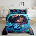 thumbnail image 2 of Manfei Cute Mermaid Princess Bedding Comforter Set,Colorful Ocean Coral Twin Comforter Sets,Magic Sea Animal Bedding Set For Girl Kids,Ultra Soft Home Decor Reversible,2-Piece, 2 of 8