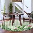 thumbnail image 3 of Green Cactus Tropical Round Area Rug 6Ft Washable Circle Rugs for Bathroom Office, Sage Green Buffalo Plaid Summer Non-Slip Carpet Floor Mats Indoor Outdoor Carpet Runner Aesthetic Home Decor, 3 of 8