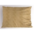 thumbnail image 1 of Retro Pillow Sham, Nostalgic Geometric Pattern with Clusters of Dots around Star Shapes in Repeat, Decorative Standard Size Printed Pillowcase, 26 X 20 Inches, Beige and Brown, by Ambesonne, 1 of 2