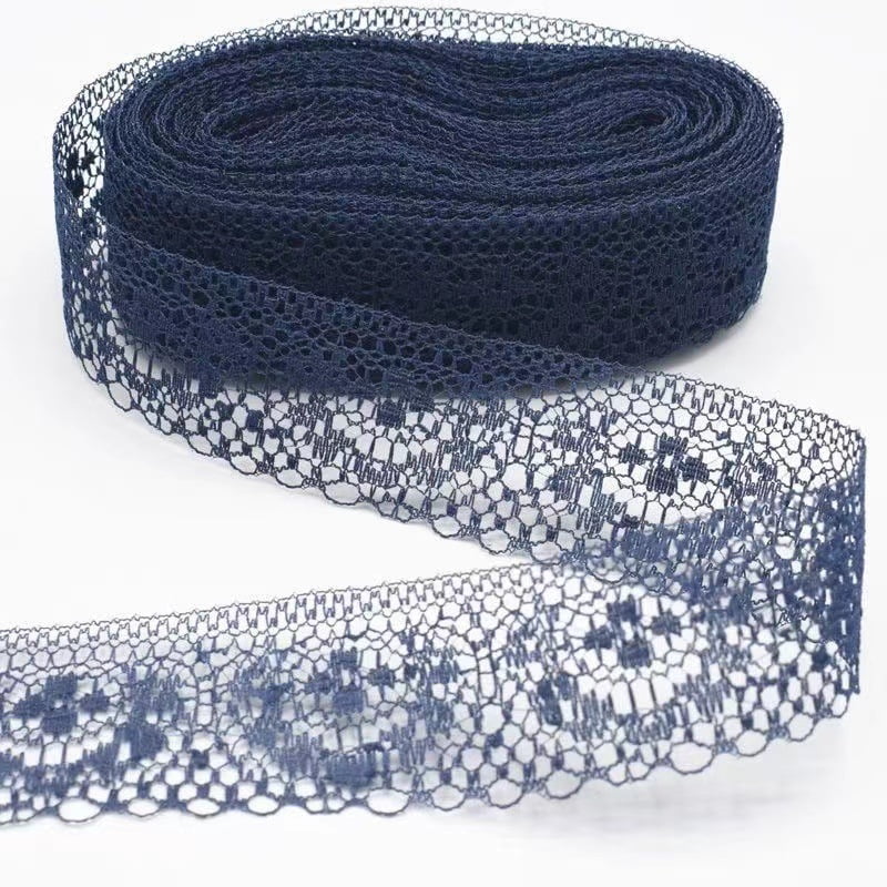 Namzi 10 Yard Polyester Sewing Lace Craft Lace Craft Supplies for Wedding Decoration Gift Wrapping Home Decor Dark Blue