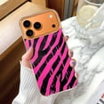 thumbnail image 2 of Case For Apple iPhone Air / 17 Pro / 17 Pro Max Series Case, Slim Thin Transparent Flexible Clear TPU Shockproof Phone Case For iPhone 17 Series, pink and black zebra stripes, 2 of 6
