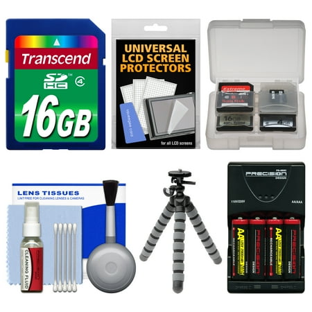 Essentials Bundle for Sony Cyber-Shot DSC-H300 Digital Camera with 16GB Card + Batteries & Charger + Flex Tripod + Kit