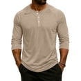 thumbnail image 2 of Fabrcox Men's Henley Shirt Raglan V Neck Men's 3/4 Sleeve T-Shirts Solid Color Jersey Gym Athletic Casual Basic Pullover Shirt XXL, 2 of 7