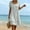 Gray, variant on Women's Casual Linen Shift Dress with Short Sleeves and Lace Patchwork for Summer