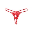 thumbnail image 3 of Aislor Culottes en Cuir pour Hommes Lingerie Taille Basse Micro Shorts Métalliques String Bas Rouge m, 3 of 5