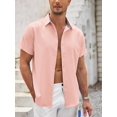 thumbnail image 5 of COOFANDY Mens Casual Dress Shirt Short Sleeve Button Up Linen Shirt Summer Clothes, 5 of 6