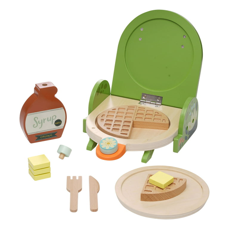 Kids Wooden Pretend Play Sets Pretend Waffle Toaster Bread Maker
