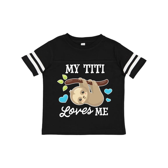 Inktastic My Titi Loves Me with Sloth and Hearts Boys or Girls Toddler T-Shirt