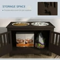 thumbnail image 4 of Sptwo Large Elevated Dog Bowls with Storage Cabinet - 37L Capacity, Raised Dog Bowl Stand Feeding Station, Espresso, 4 of 9